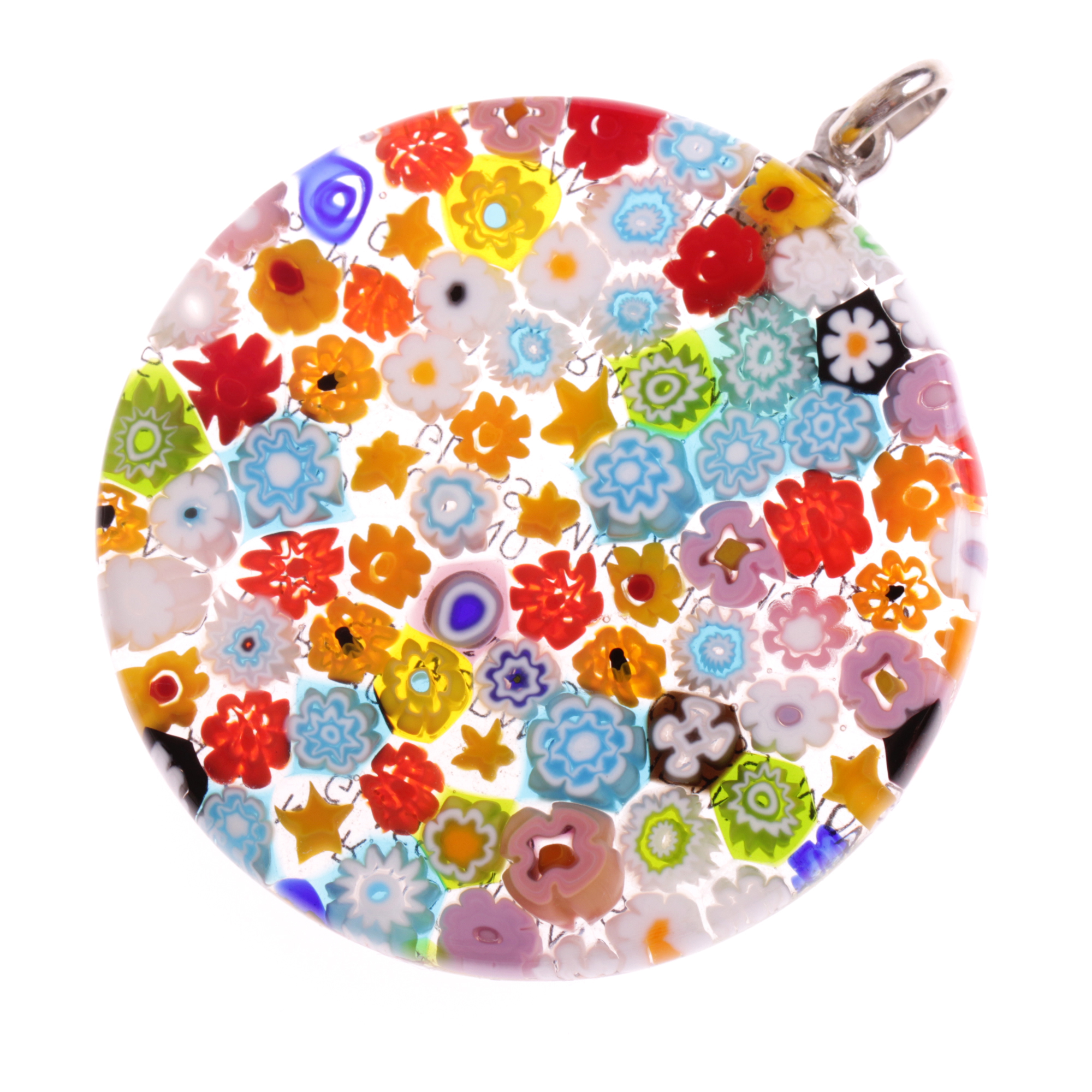 Ein runder Superanhänger "Girone Grande"-mille fiori silber