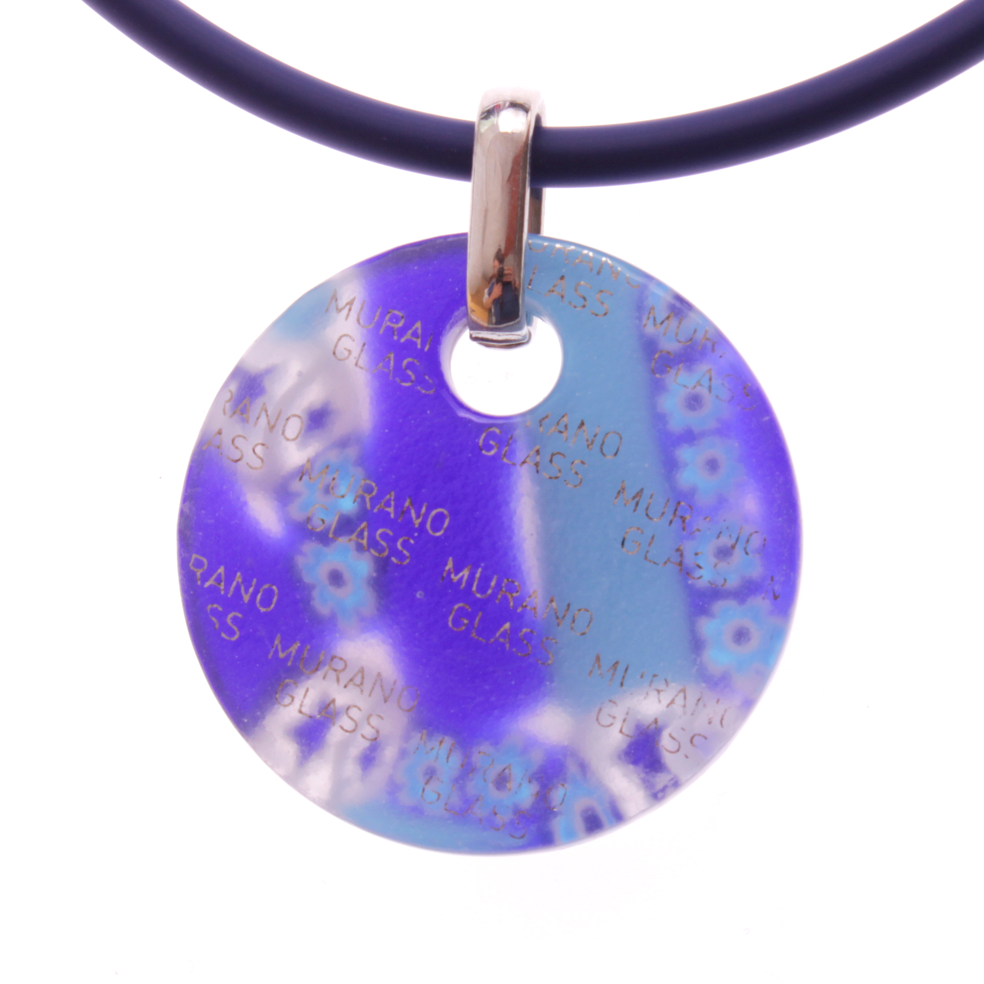 Kleines Mille Fiori Medaillon Model "Picco Abril" -blau