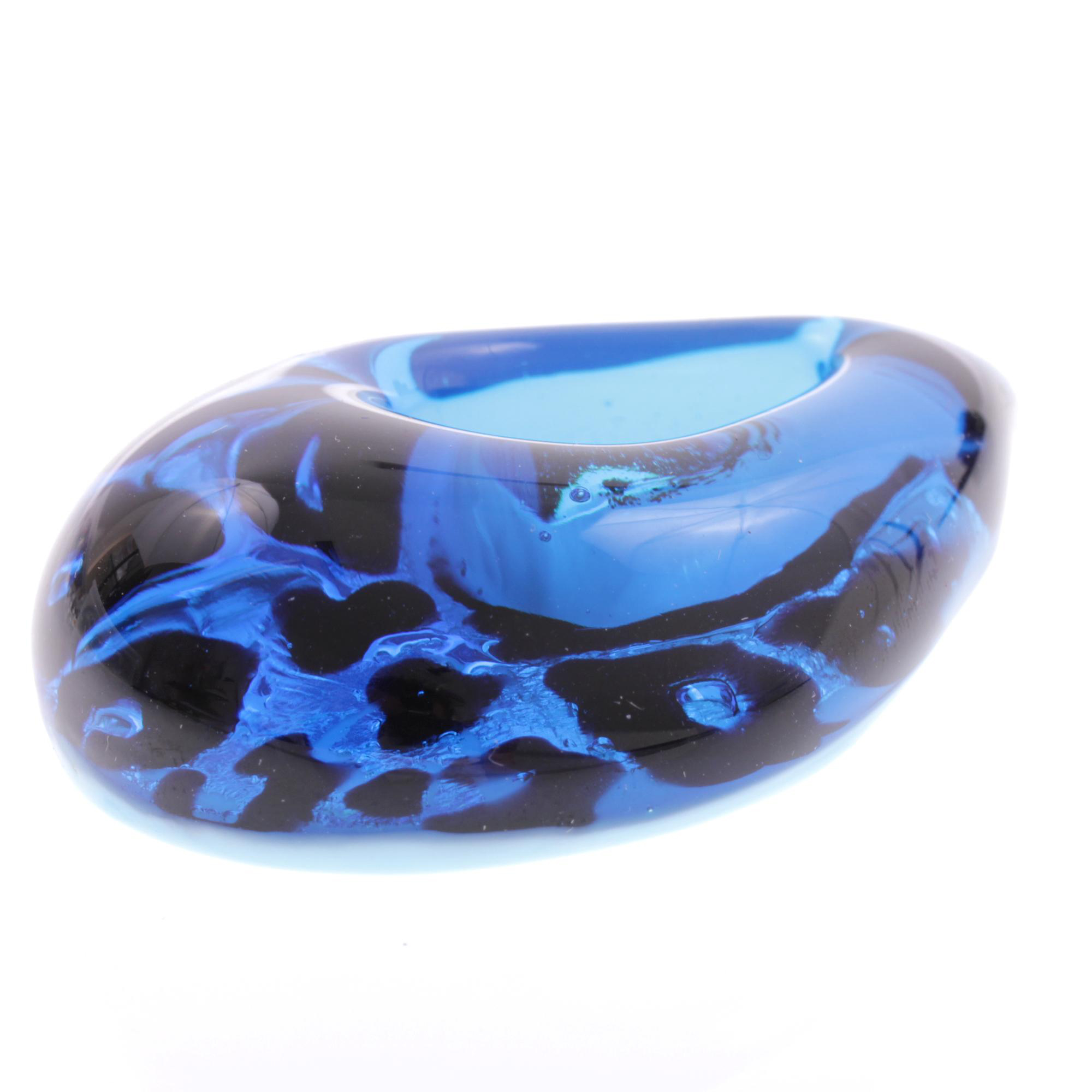 Erlesener Murano Glas Anhänger Model "Drop"-blau