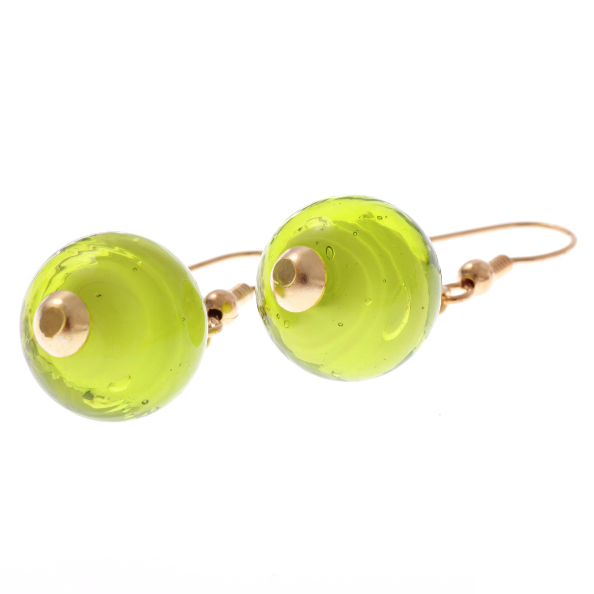 Murano Glas Ohrhänger "Verona" Ohrschmuck-grün-gold
