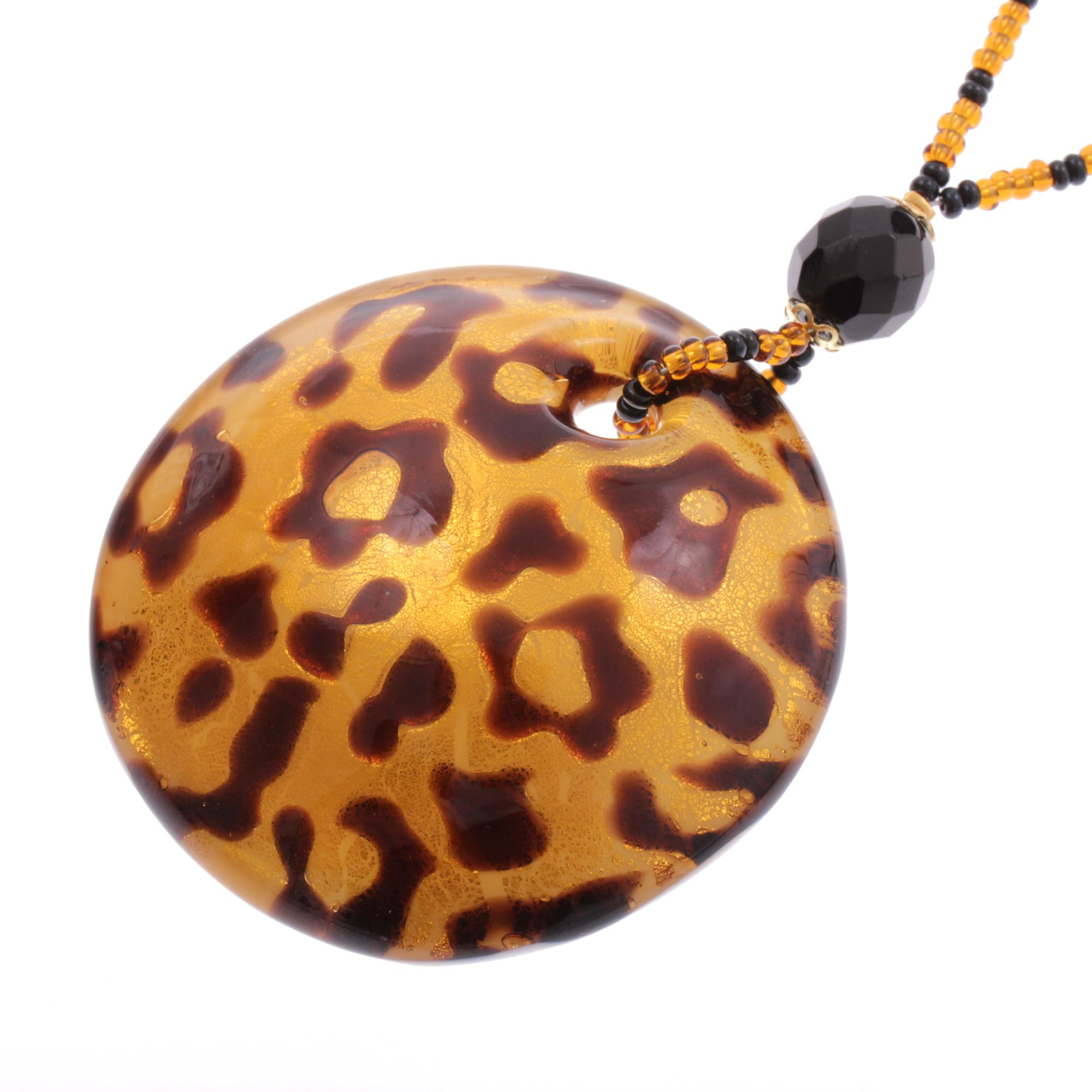 Wunderschönes Collier "Bacino" Murano Glas Halsschmuck-amber