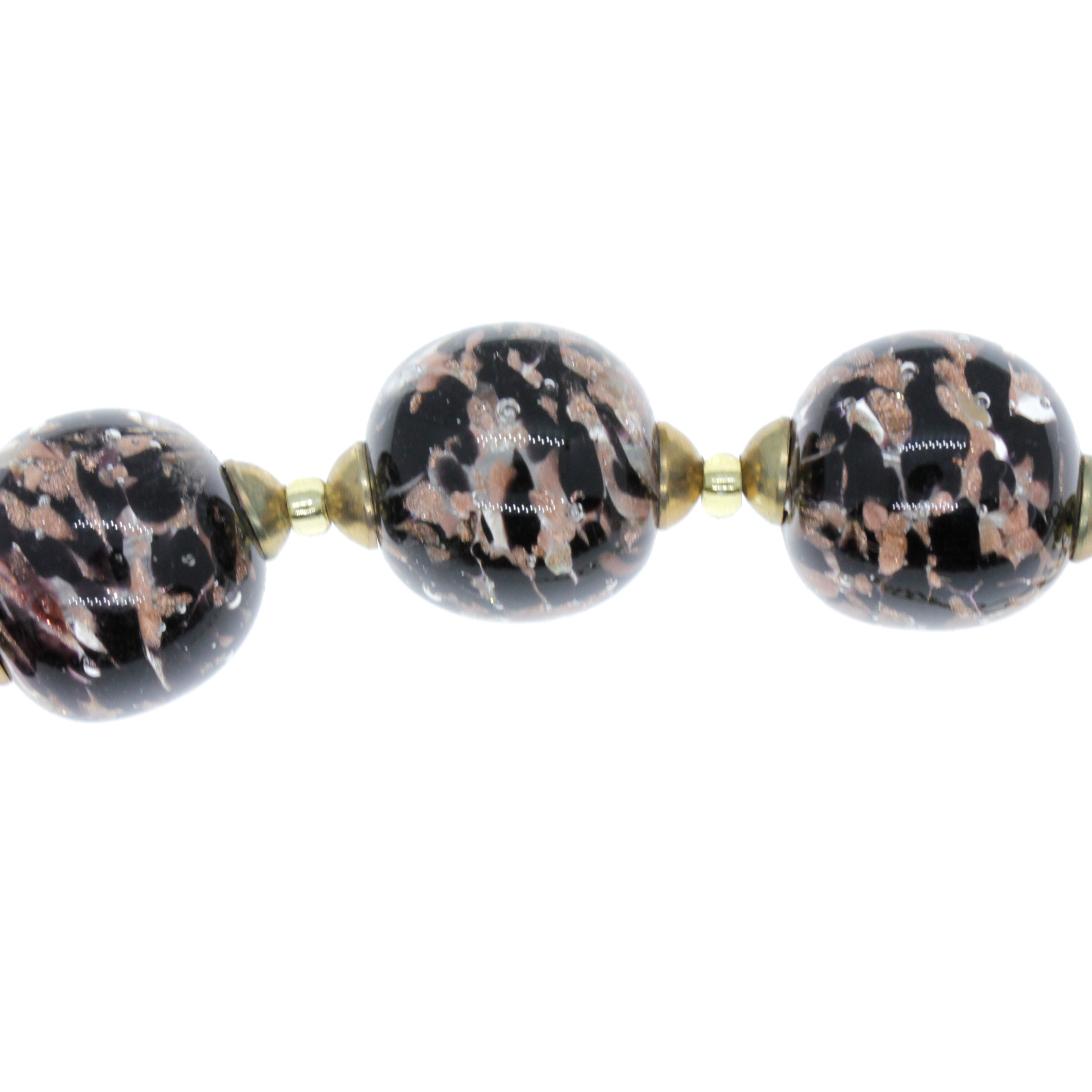 Kugel Collier "Verona" Murano Glas Halskette - kupfer gold