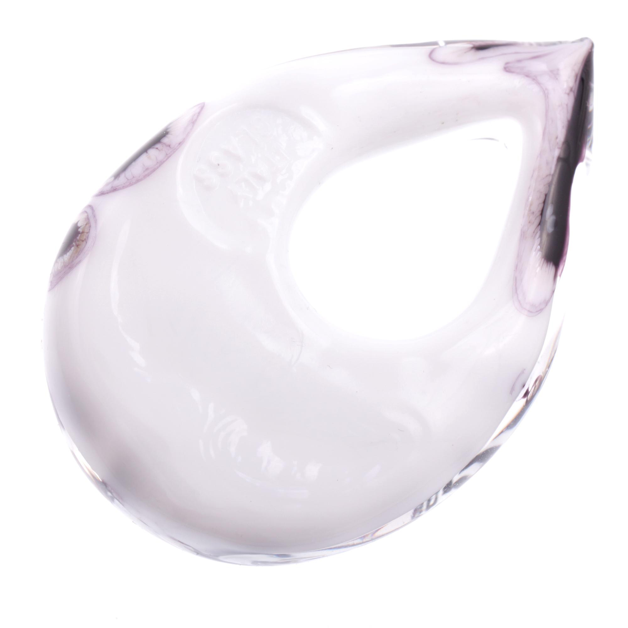 Erlesener Murano Glas Anhänger Model "Drop"-schwarz-weiss