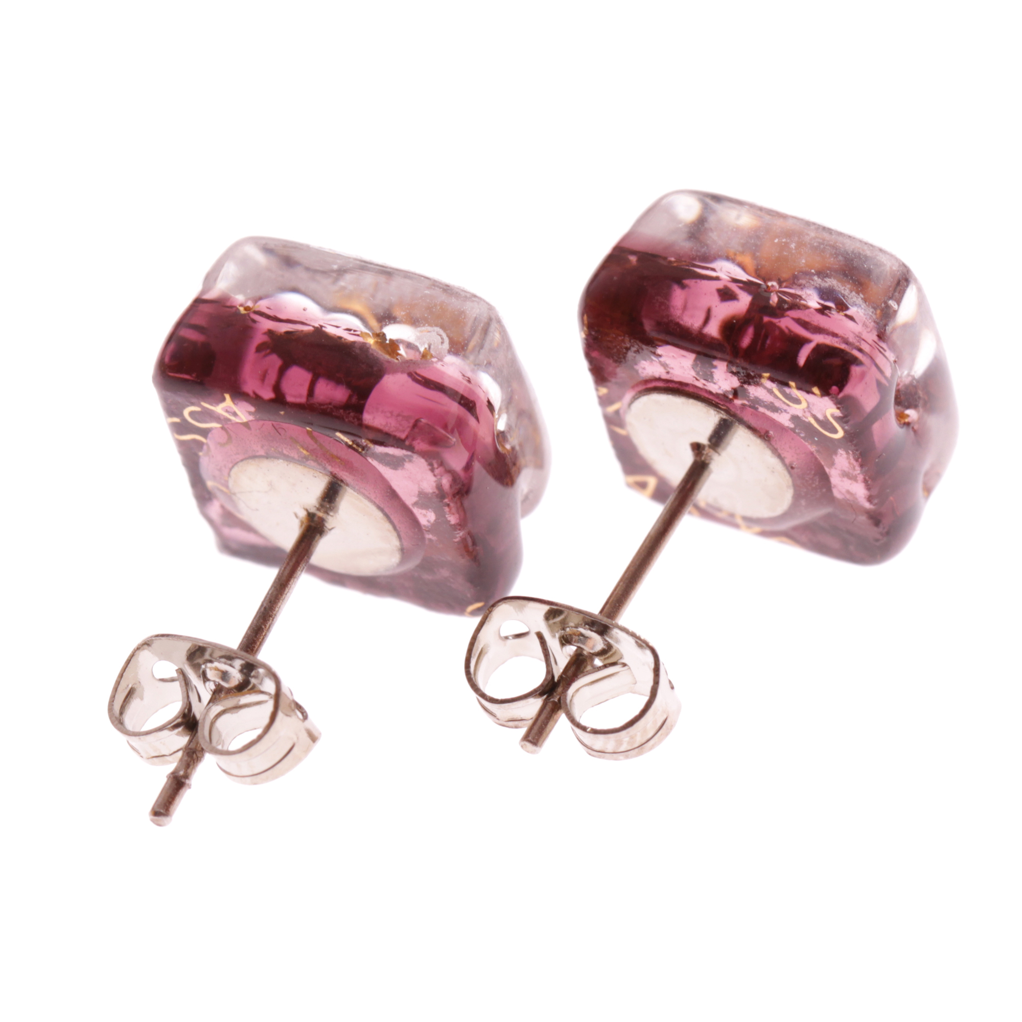 Ohrstecker Murano Glas "Jolanda" Ohrschmuck-rosa-gold