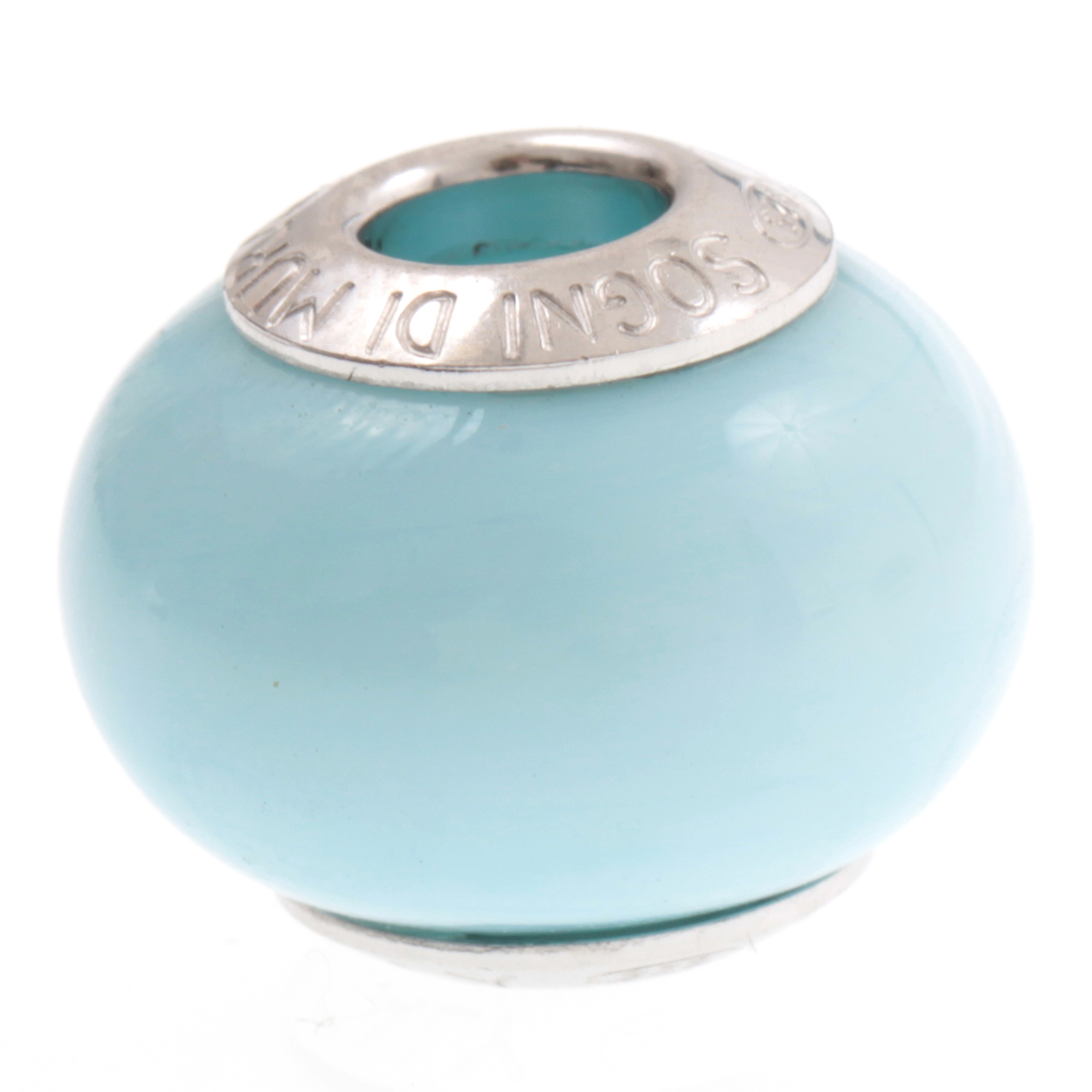 Murano Glas Bead "Ciclo II" 925 Sterling Silber Charm-aquamarin Murano Glas Bead "Ciclo II" 925 Sterling Silber Charm-aquamarin