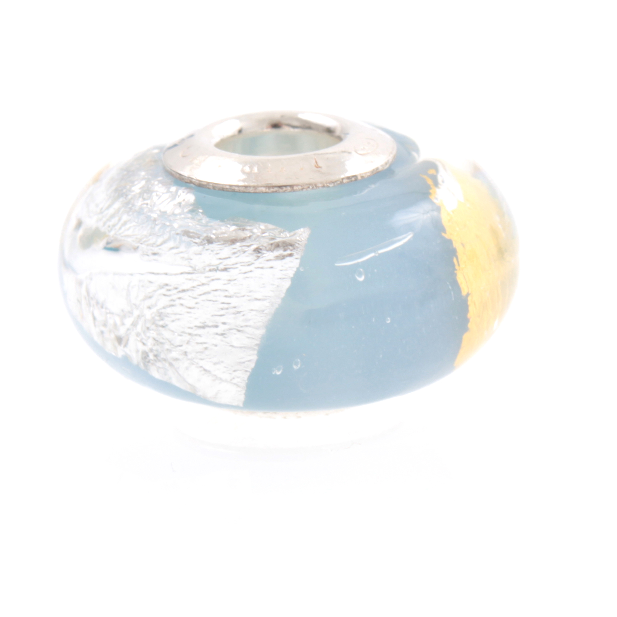 Murano Glas Bead "Ciclo" mit 925 Silber Fassung-aquamarin Murano Glas Bead "Ciclo" mit 925 Silber Fassung-aquamarin