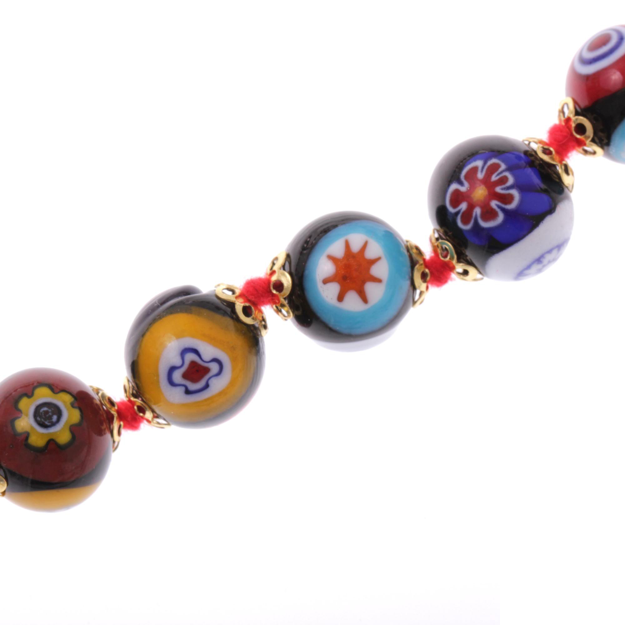 Exklusive Mille Fiori Halskette "Concento" Collier -bunt-gold