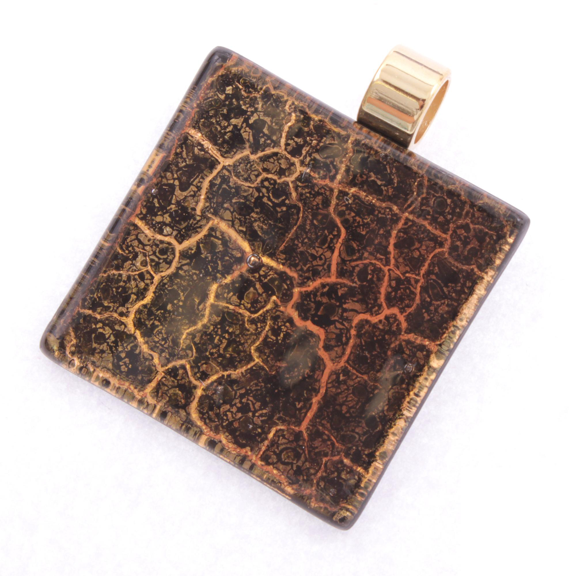Ein edler Anhänger aus Murano Glas Modell "Pinta" -schwarz-gold