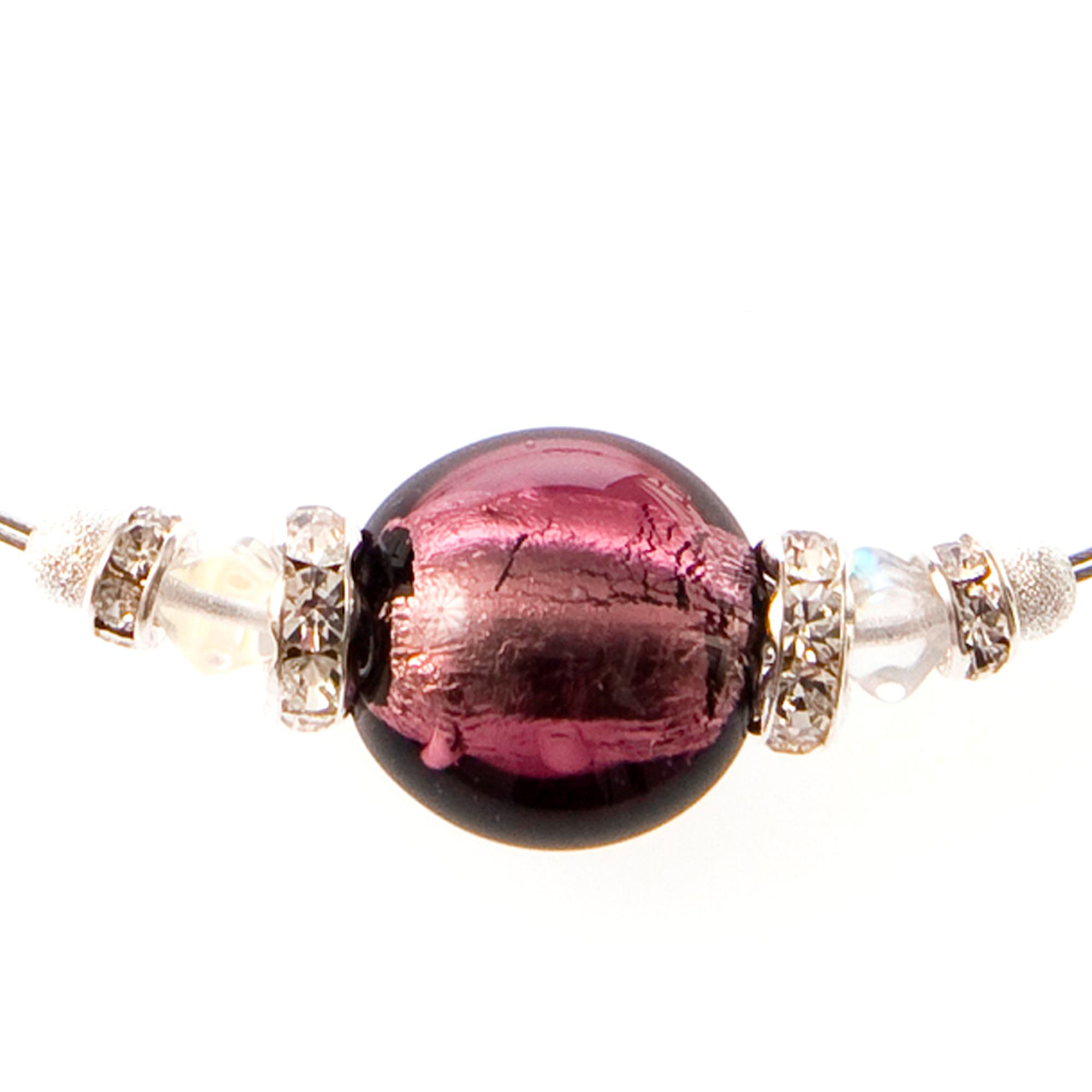 Trendiges Murano Glas Armband "New York" Armschmuck-amethist-silber